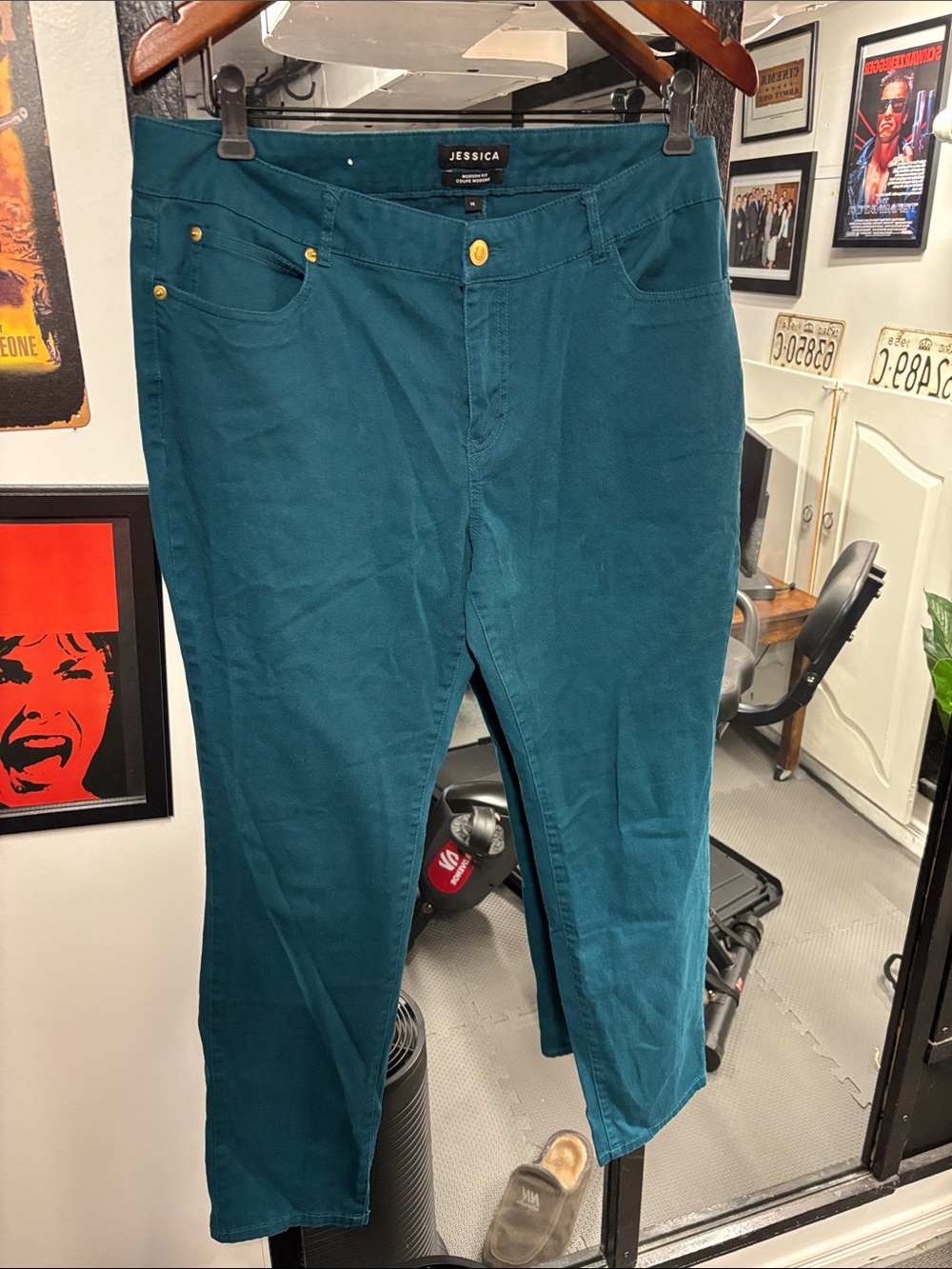 Jessica Women's Teal Straight-Leg Jeans